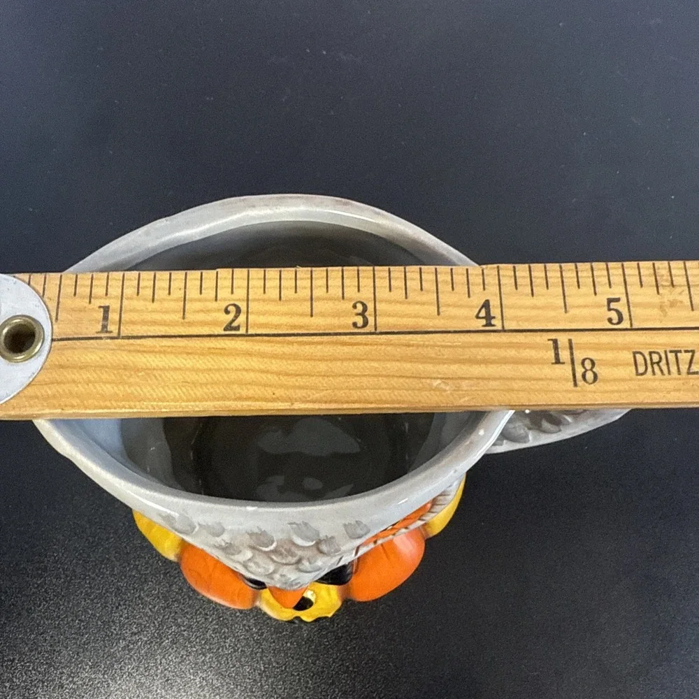 Joanna Parker Owl Pumpkin Halloween /Fall‎ Decor Mini Pitcher  Vintage Inspired